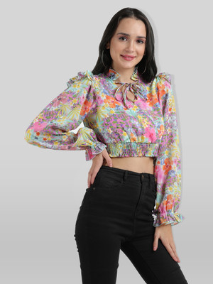 Fiorenza Party Floral Print Women Multicolor Top