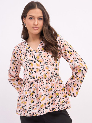 CORSICA Casual Printed Women Beige Top