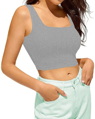 THE BLAZZE Casual Solid Women Grey Top