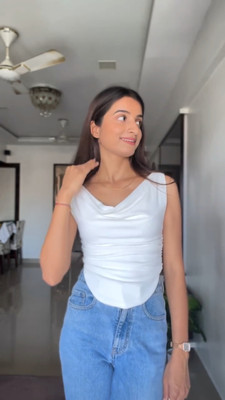 Istyle Can Casual Solid Women White Top