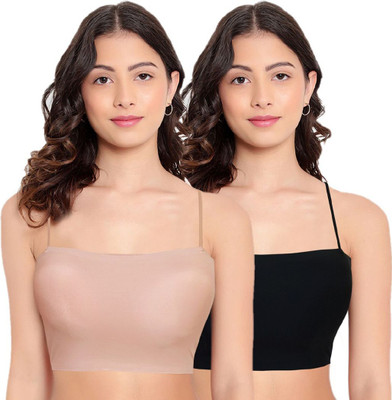 HAPPILO CREATIONS Casual Solid Women Beige, Black Top