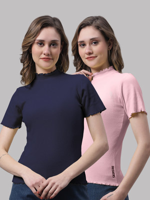 FBAR Casual Self Design Women Multicolor Top