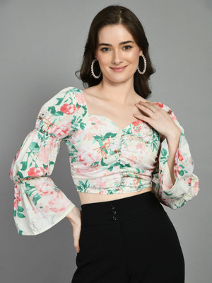 ADRIANA Party Printed Women White Top