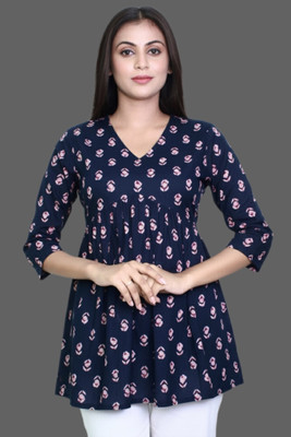 Yuvastra by Manisha Casual Printed Women Blue Top