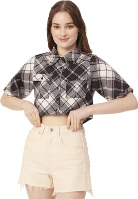 moomaya Casual Striped Women Black, Grey, Beige Top