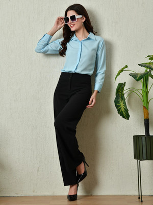 Akshatani Casual Solid Women Blue Top