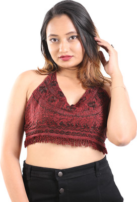 Lalaji garments Party Self Design Women Maroon Top