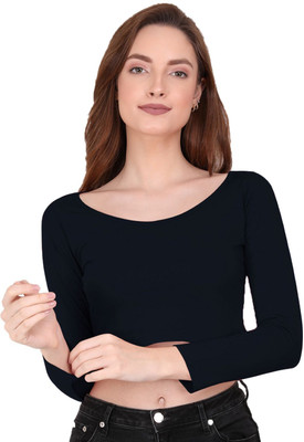 THE BLAZZE Casual Solid Women Black Top
