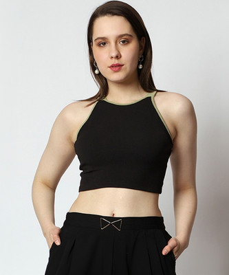 Prettify Casual Color Block Women Black Top