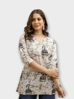 Chahat Gartex Casual Printed Women Multicolor Top