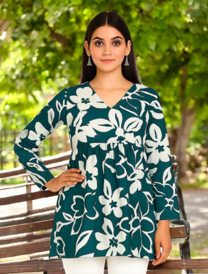 noyes Casual Printed Women Green, White Top
