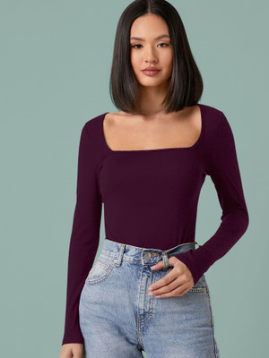 Kashonaa Casual Solid Women Purple Top