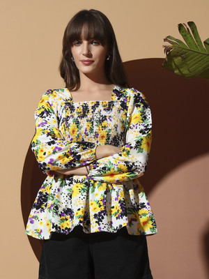 OTABU Casual Printed Women White Top
