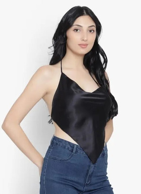 ZainHasStudio Party Solid Women Black Top