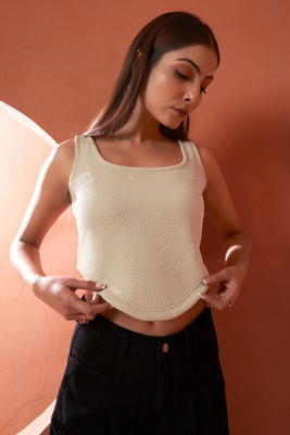 Leriya Fashion Casual Self Design Women Multicolor Top