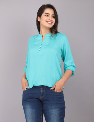 FASHION FALCON Casual Printed Women Beige, White Top