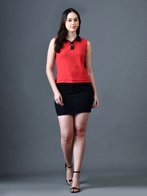 Roadster Casual Self Design Women Red Top