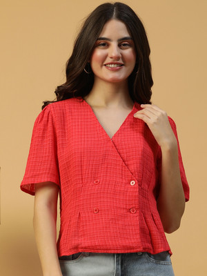 OXOLLOXO Casual Printed Women Maroon Top