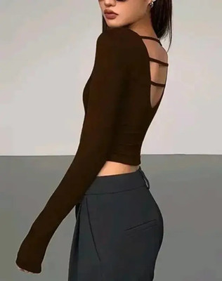 Mcgluwa Casual Solid Women Brown Top