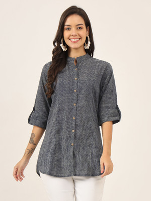 DIVENA Women Printed A-line Kurta(Blue)