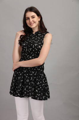 GUFRINA Casual Printed Women Black, White Top