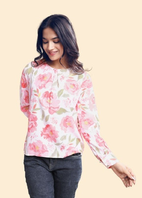 Mirana Casual Solid Women Orange Top