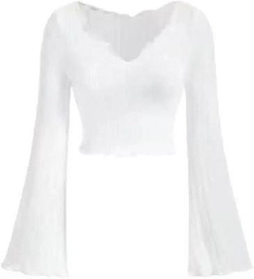 Sovi fashion Casual Solid Women White Top