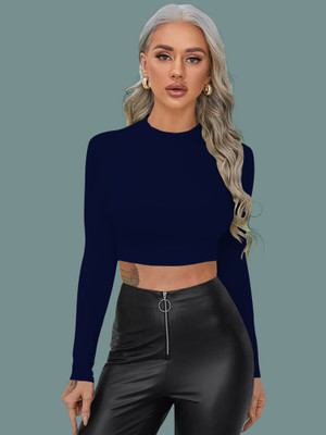 Dream Beauty Fashion Casual Solid Women Dark Blue Top