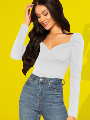 Dream Beauty Fashion Casual Solid Women White Top
