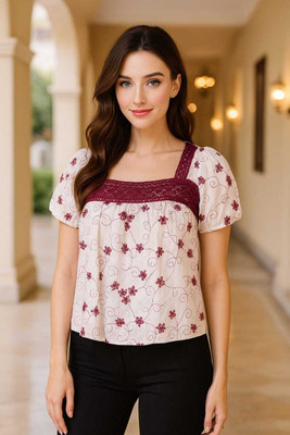 Harmi collection Casual Printed Women Blue Top