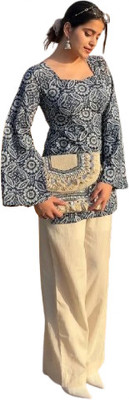 mituskurtibazar Formal Floral Print Women Blue, White Top