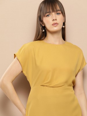 CHEMISTRY Casual Solid Women Yellow Top