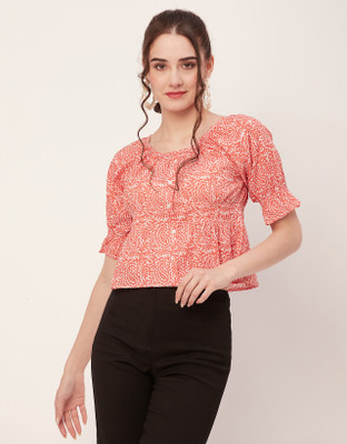 moomaya Casual Printed Women Red Top