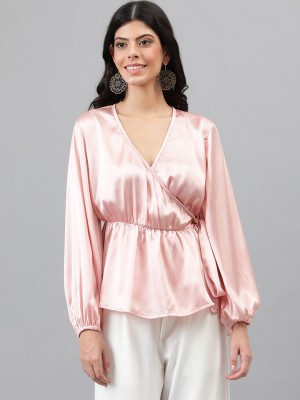 KOTTY Casual Solid Women Pink Top