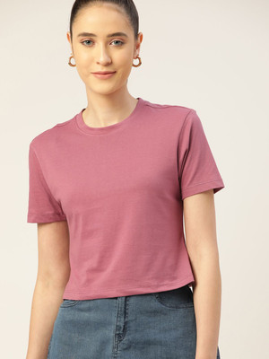 METRONAUT Casual Solid Women Pink Top