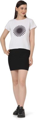 Leriya Fashion Casual Solid Women White, Black Top