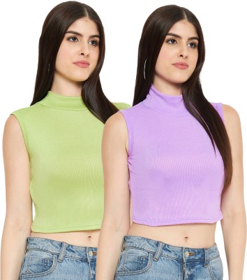 Ds Fashion Casual Self Design Women Light Green, Purple Top