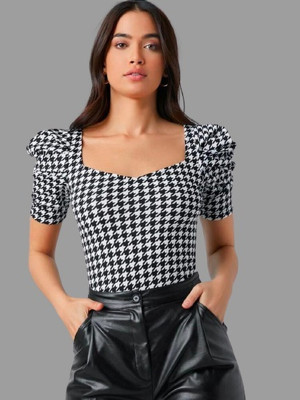 Kashonaa Casual Printed Women Black, White Top