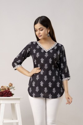 MERAAKI FASHION Party Embroidered Women Black Top