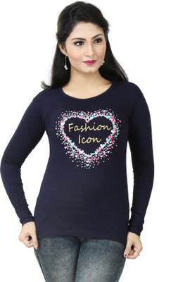 SOUNIK FASHION SDS Casual Printed Women Blue Top