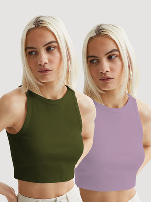 METRONAUT Casual Solid Women Green Top