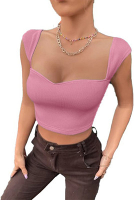 GLARE & BLAIR Casual Self Design Women Pink Top