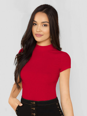 Kashonaa Casual Solid Women Red Top