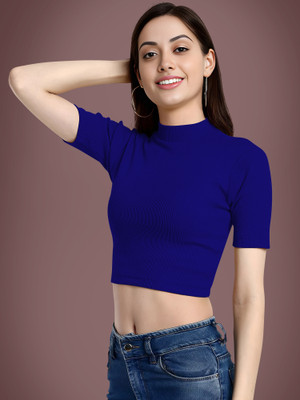 Maheshvi Casual Solid Women Blue Top