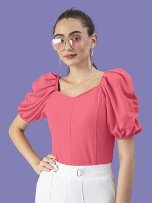 Kashonaa Casual Self Design Women Pink Top