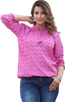 himanc Party Printed Women Pink Top
