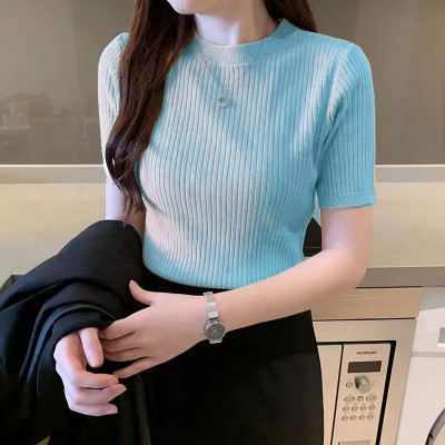 Istyle Can Casual Solid Women Light Blue Top