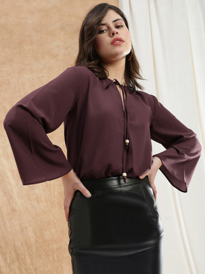 Globus Formal Solid Women Pink Top