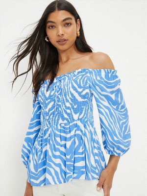 DOROTHY PERKINS Casual Printed Women Blue Top