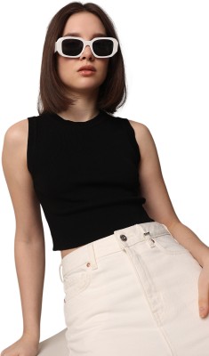 ONLY Casual Solid Women Black Top